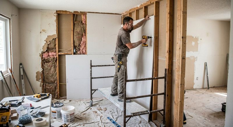 Garage Drywall Replacement in Conroe, TX